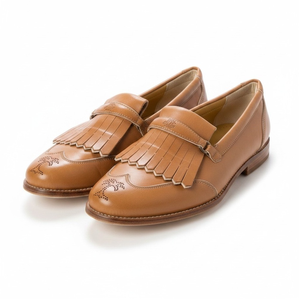 Tommy Bahama Mens 8M Brown Leather Kiltie Fringe Brogue Golf Loafer Shoes